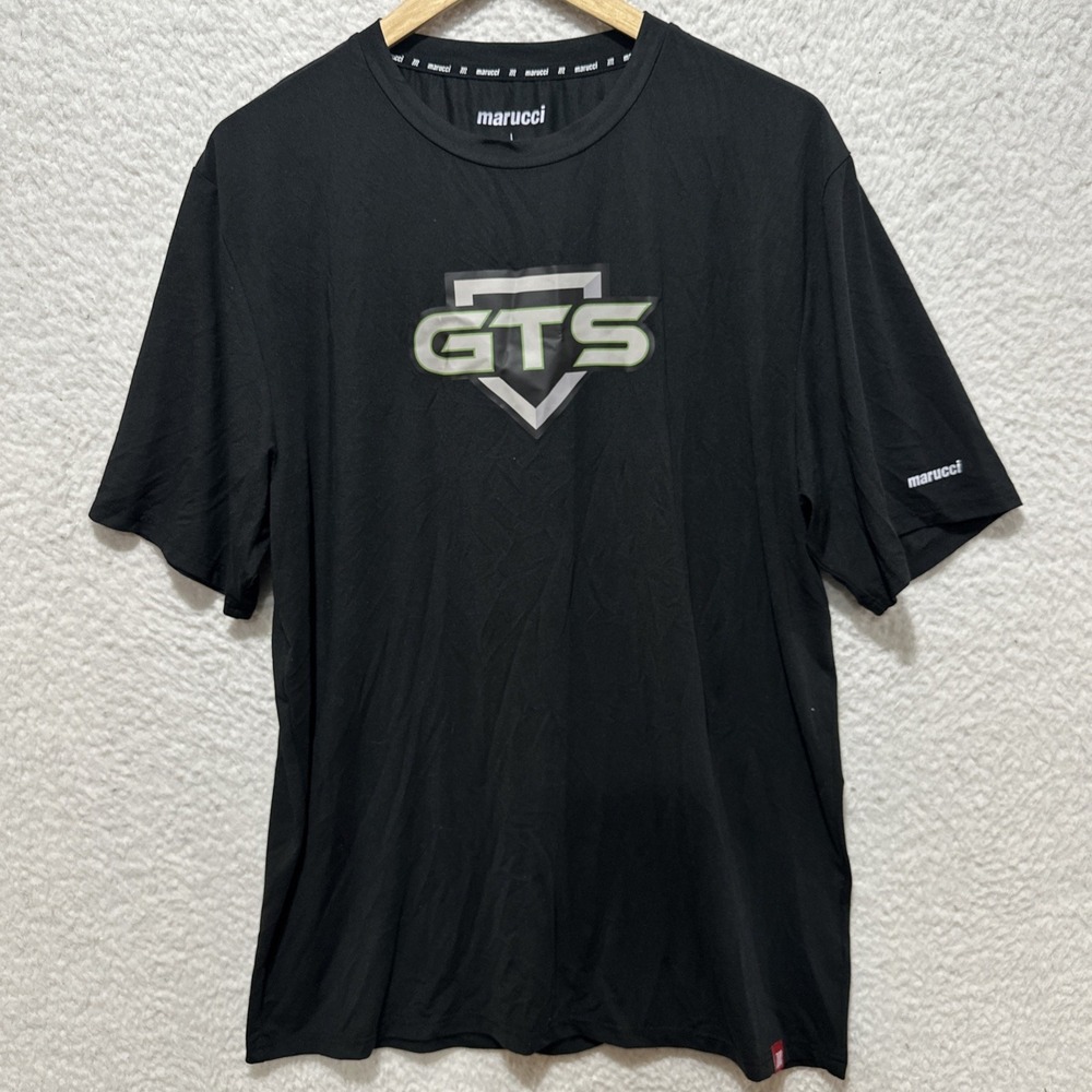 Marucci Men's Size Large Black T-shirt GTS Print Short Sleeve